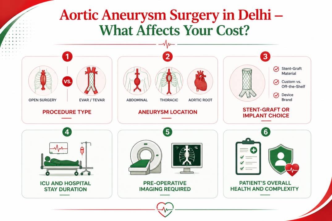 Aortic Aneurysm Surgery in Delhi-What Affects Your Cost?