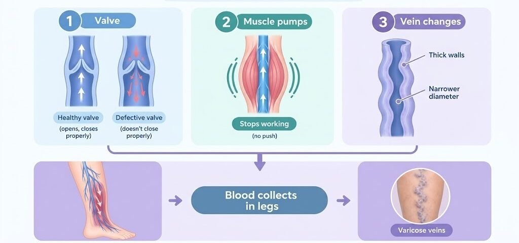 How Does varicose veins develop